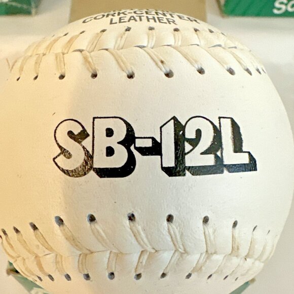 Dudley Spalding LOT OF 4 Leather Softball White SB12LND Cork Core 12" New In Box - Picture 5 of 5